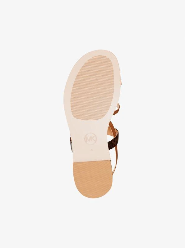 Michael Kors Carson Signature Logo and Leather Sandal 5