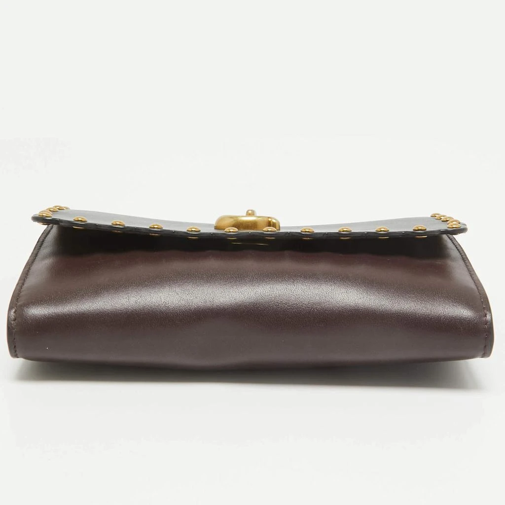 Coach Coach Black/Burgundy Leather Scallop Studded Marlow Crossbody Bag 6