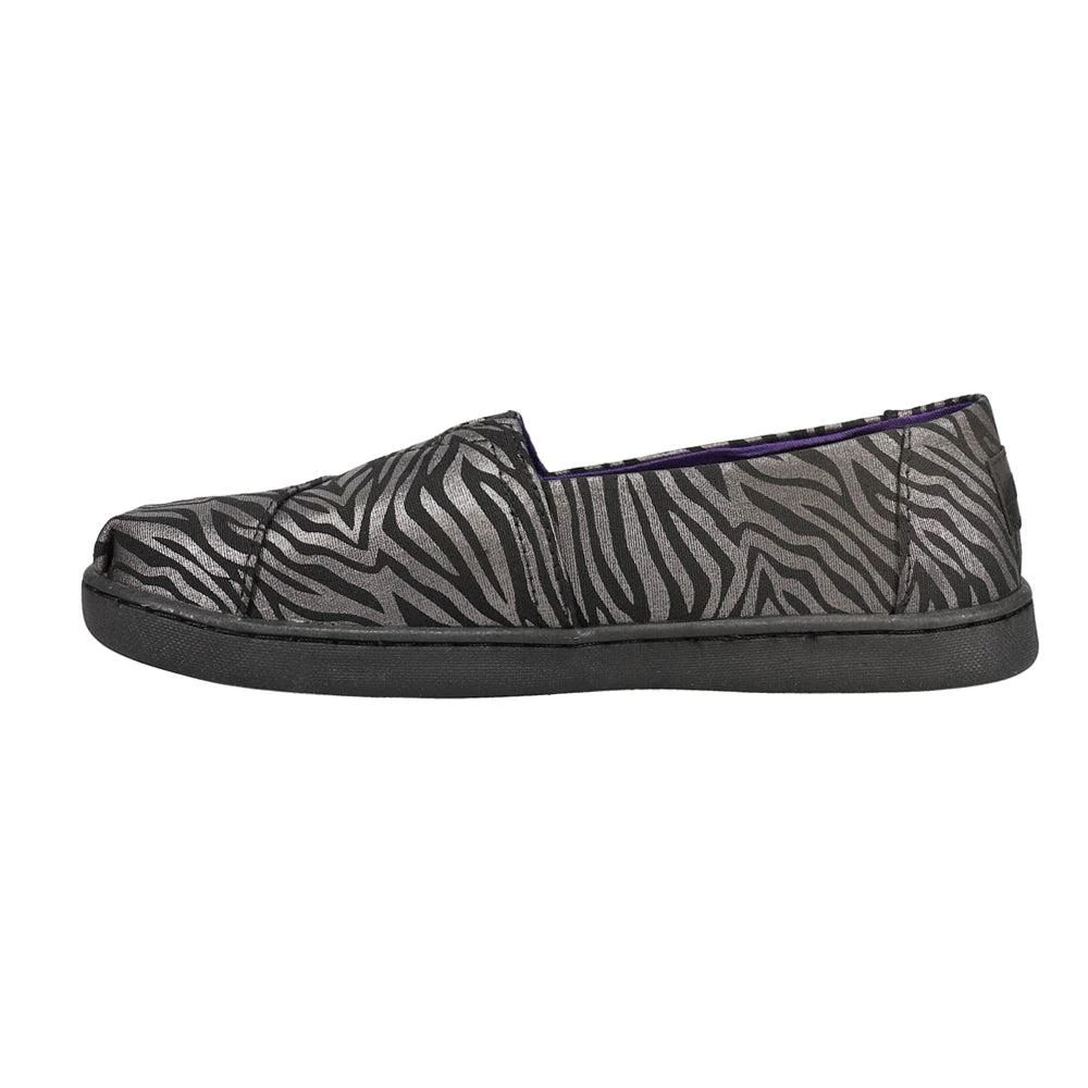 TOMS Alpargata Zebra Shimmer Alpargata Slip On Flats (Big Kid) 3