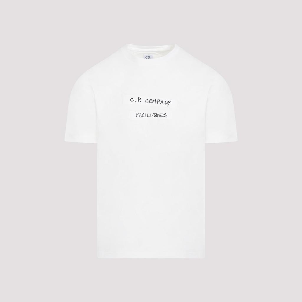 Cp Company White Cotton Logo T-Shirt