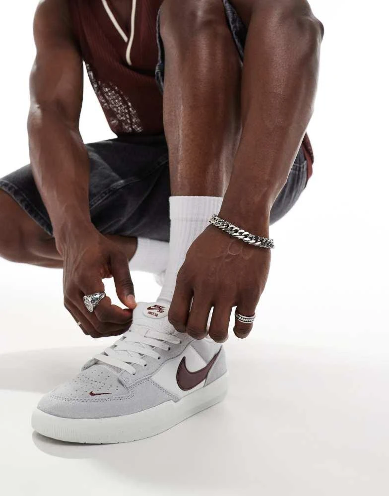 NIKE Nike SB Force 58 trainers in grey and red 5