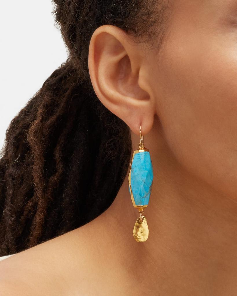 Devon Leigh Turquoise in Gold Foil Drop Earrings