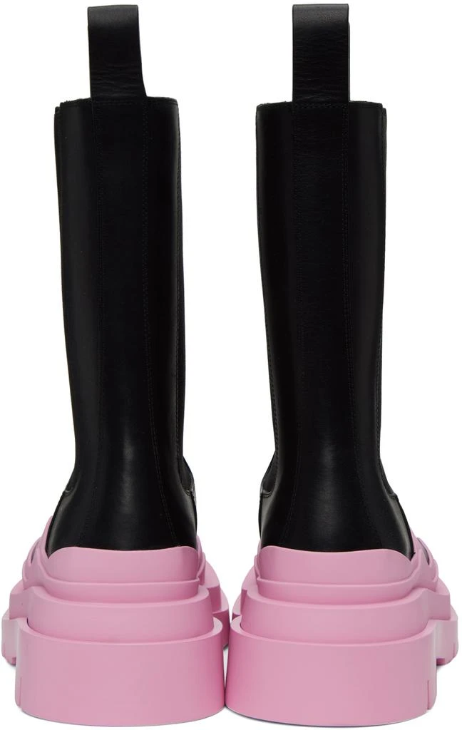 Bottega Veneta Black & Pink Tire Chelsea Boots 2
