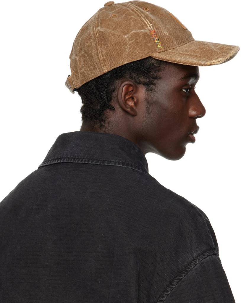 Acne Studios Brown Leather Patch Cap 3