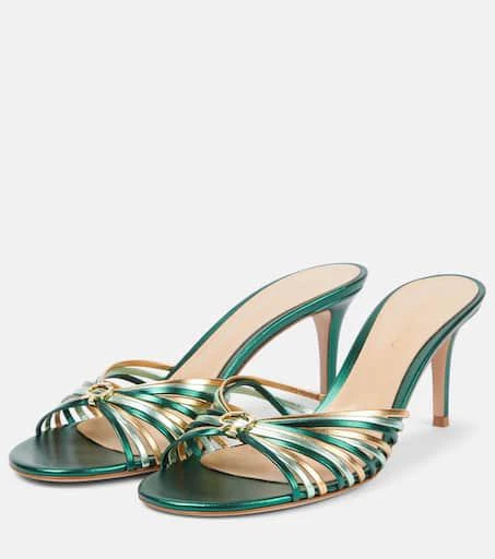 Gianvito Rossi Vyna 70 metallic leather mules 4