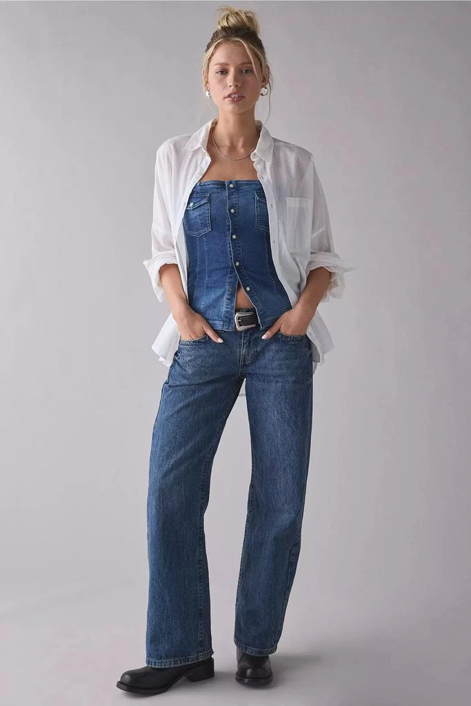 Urban Outfitters UO Riley Strapless Seamed Denim Tube Top 3