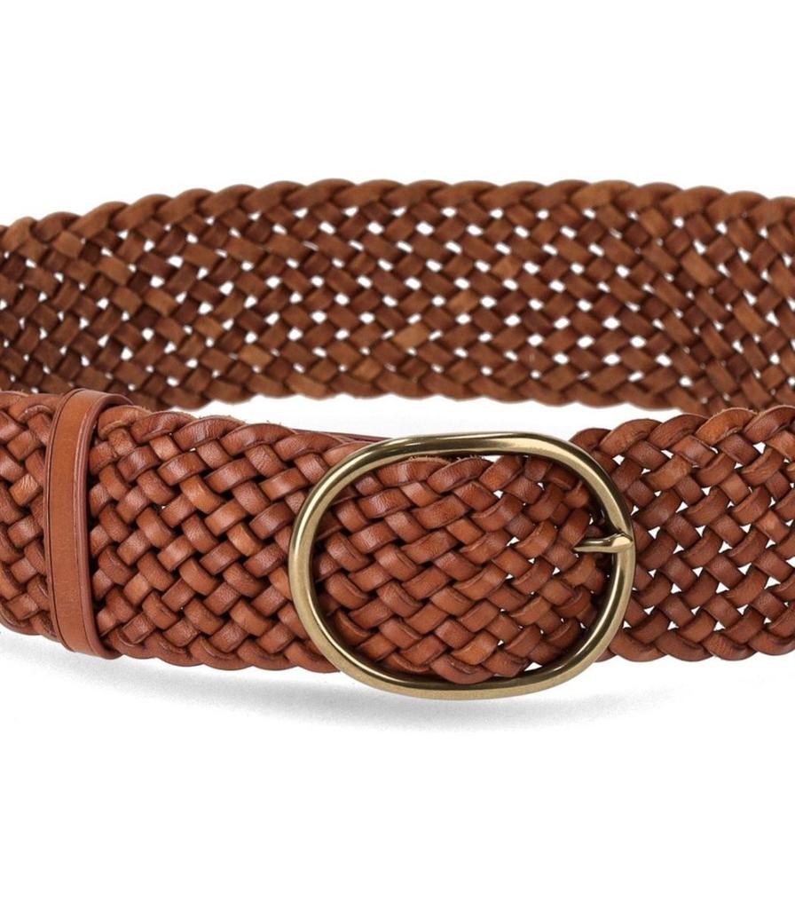 DRAGON DIFFUSION Dragon Diffusion Tan Leather Woven Belt