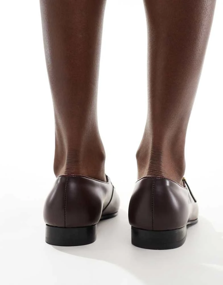 WALK LONDON Walk London Bella ballerina shoe in burgundy leather 2