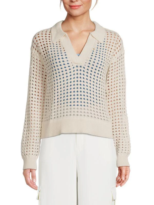 French Connection Manda Pointelle Drop Shoulder Knit Sweater 1