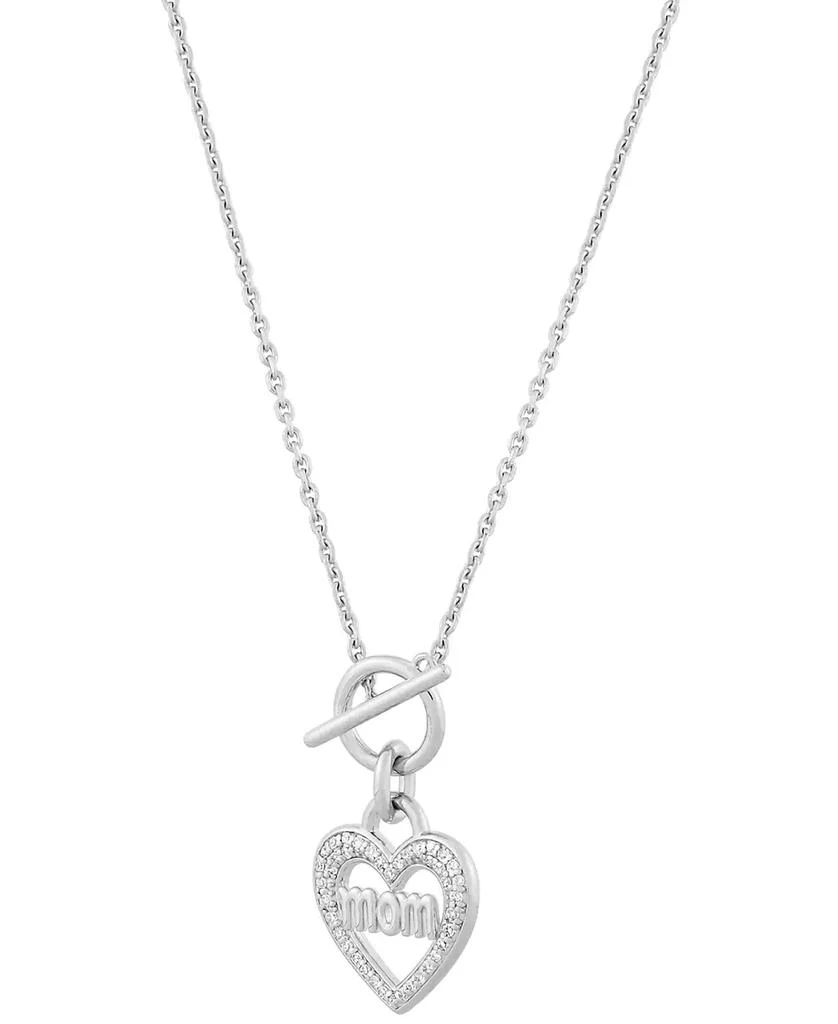 Macy's Diamond Mom Heart Toggle Necklace (1/6 ct. t.w.) in Sterling Silver, 16" + 4" extender 3