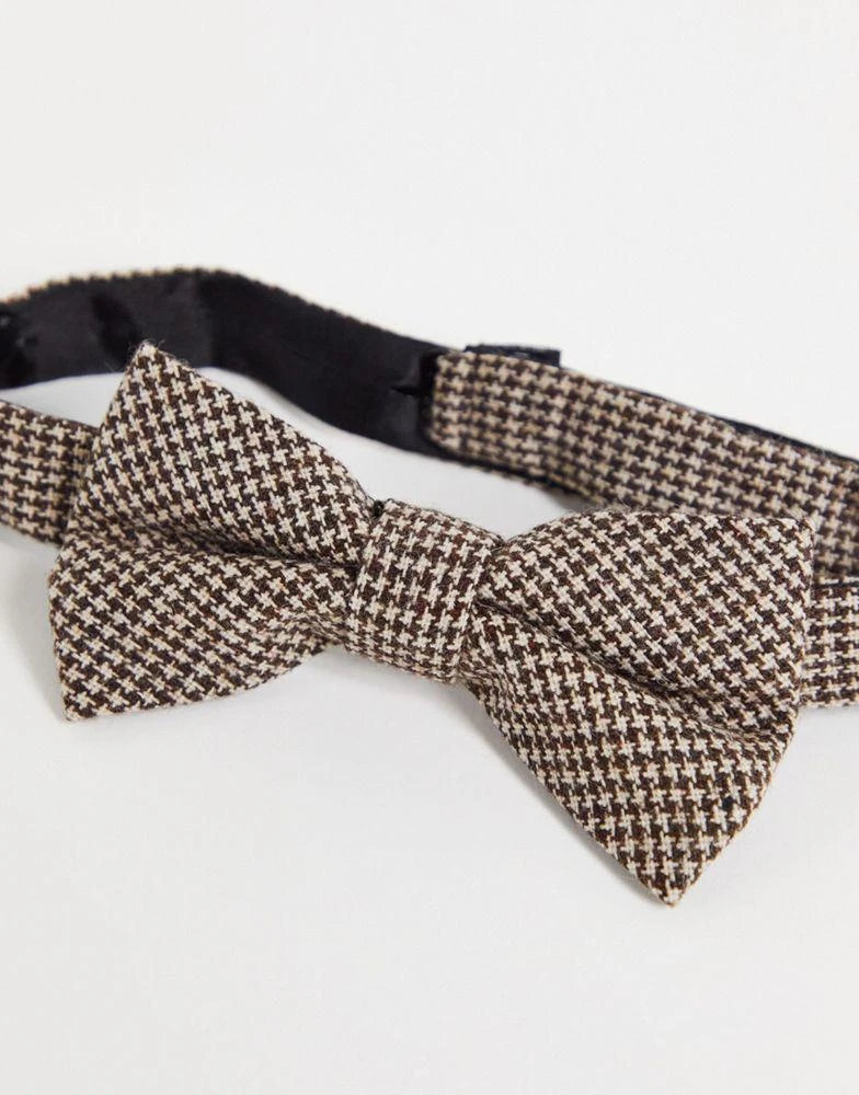Twisted Tailor Twisted Tailor bow tie in brown houndstooth 3
