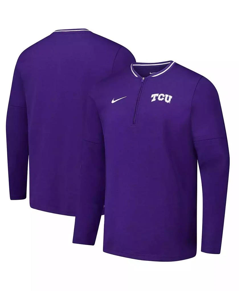 NIKE Men's Purple TCU Horned Frogs Coaches Quarter-Zip Jacket 1