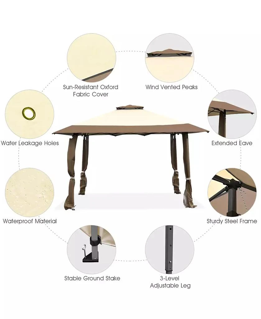 Costway 13'x13'  Gazebo Canopy Shelter Awning Tent Patio Garden Outdoor Companion 6