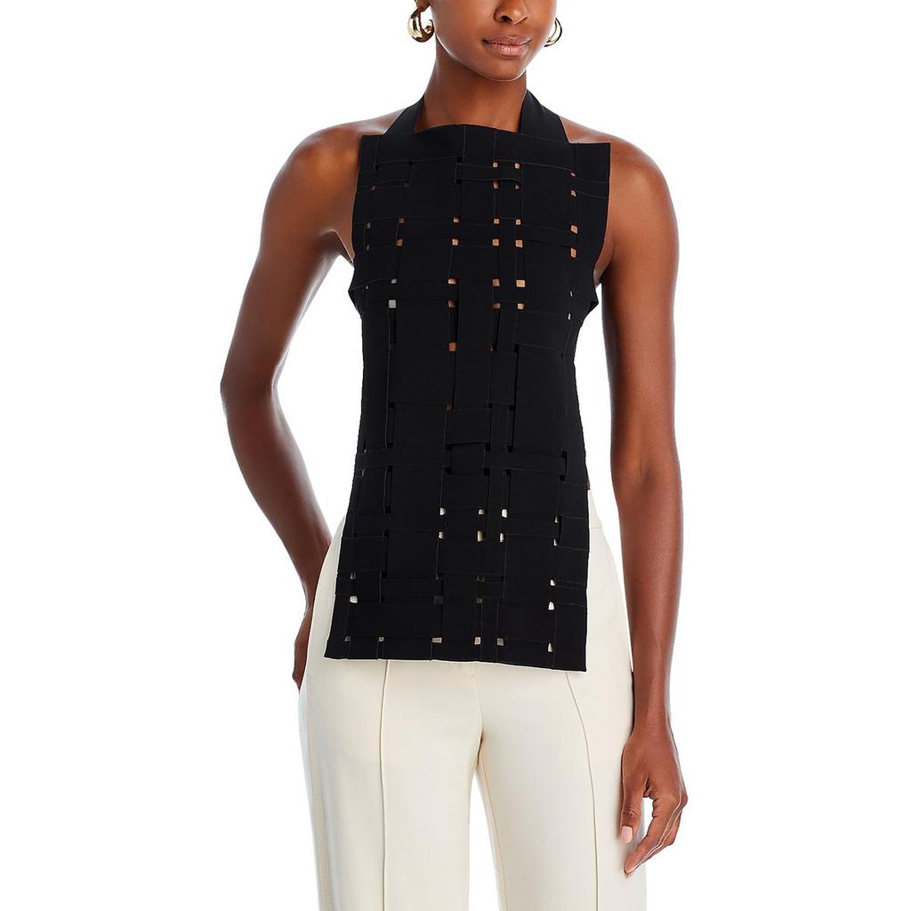 A.W.A.K.E MODE Womens Woven Side Tie Halter Top