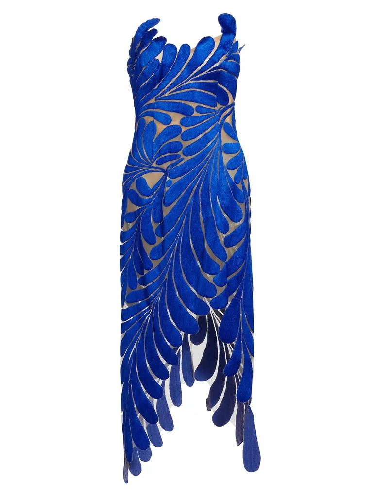 Oscar de la Renta Fern Threadwork Embroidered Cocktail Dress 1