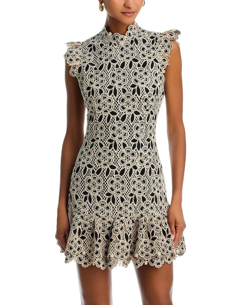 AQUA Floral Mock Neck Mini Dress - Exclusive 3