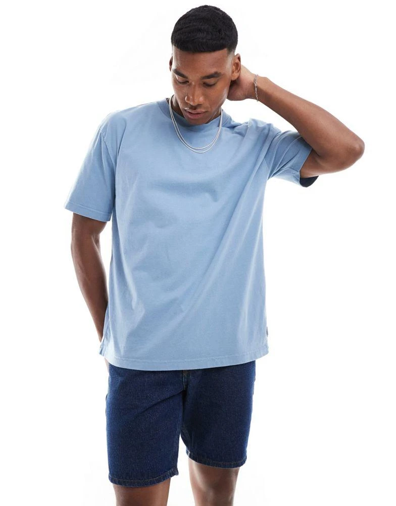 HOLLISTER Hollister heavyweight boxy fit t-shirt in blue 4