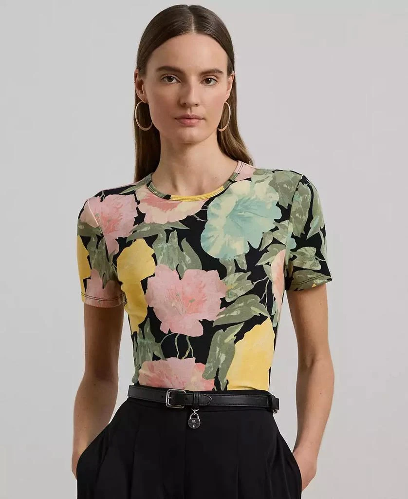 Ralph Lauren Women's Floral Stretch Cotton Crewneck Tee, Regular & Petite 1