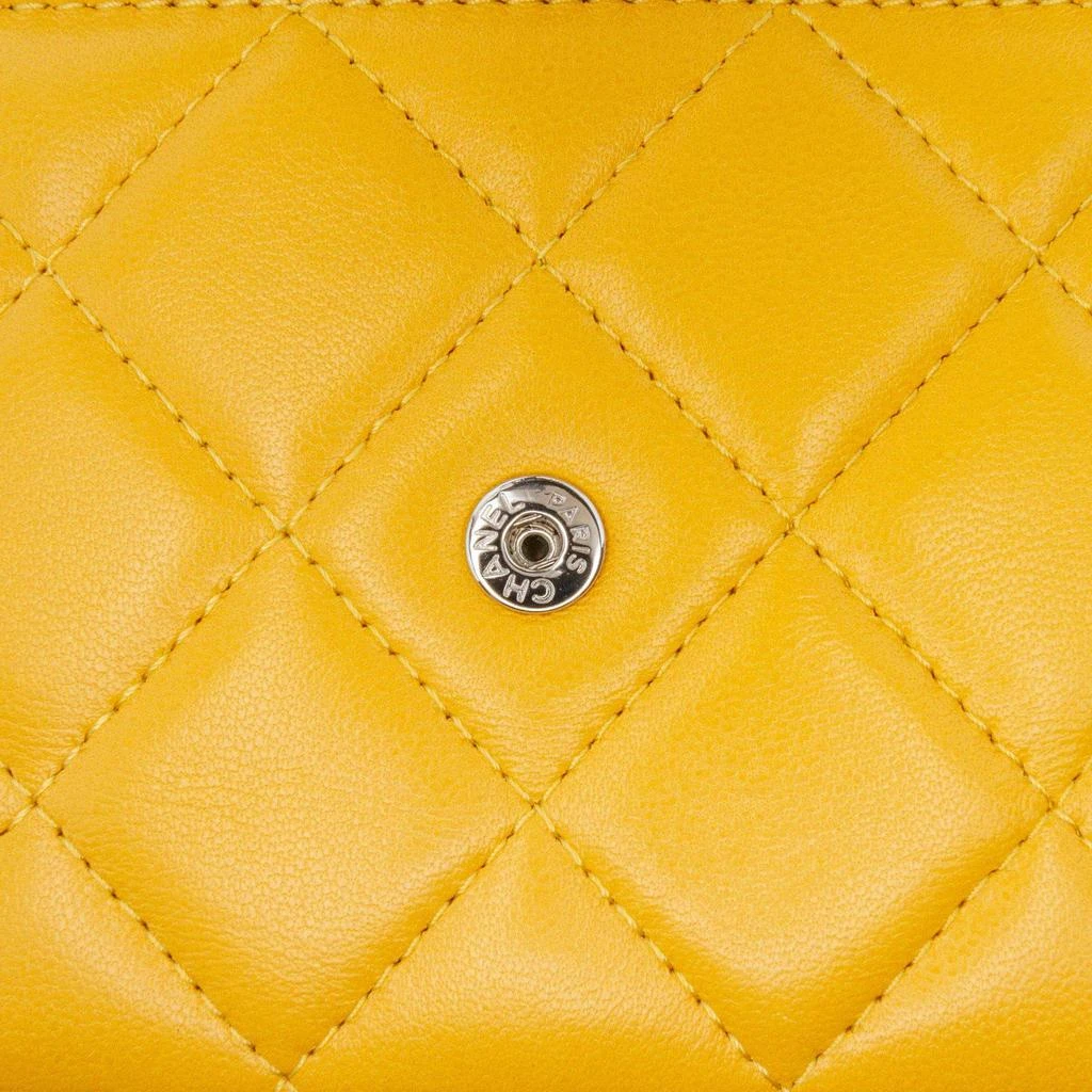 Chanel Chanel Yellow CC Quilted Lambskin Wallet On Chain 10