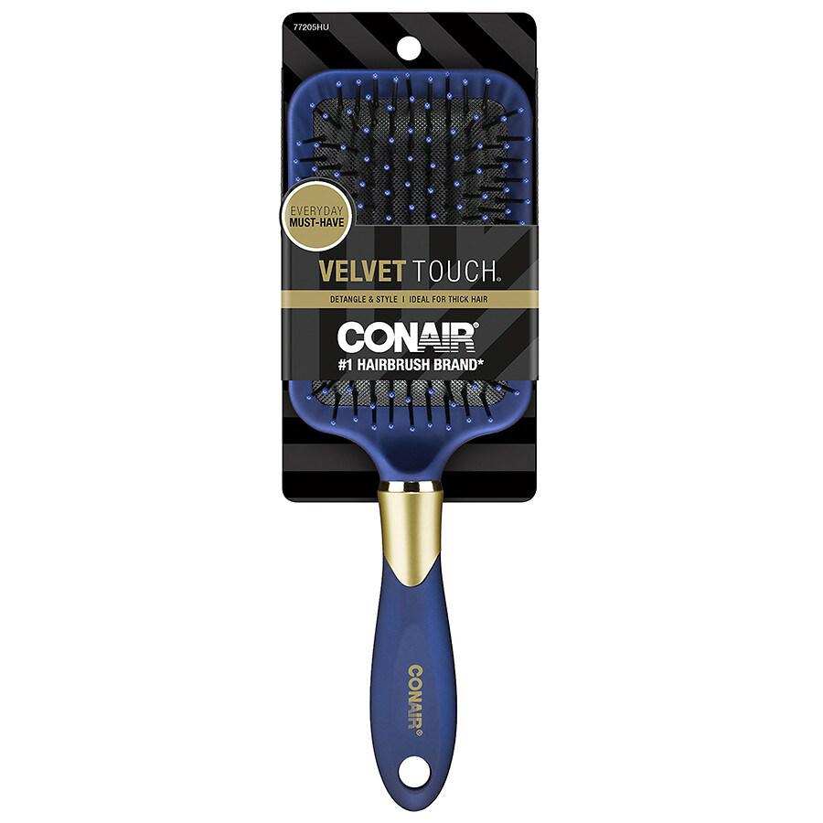 Conair Velvet Touch Ball-Tipped Bristle Paddle Hairbrush