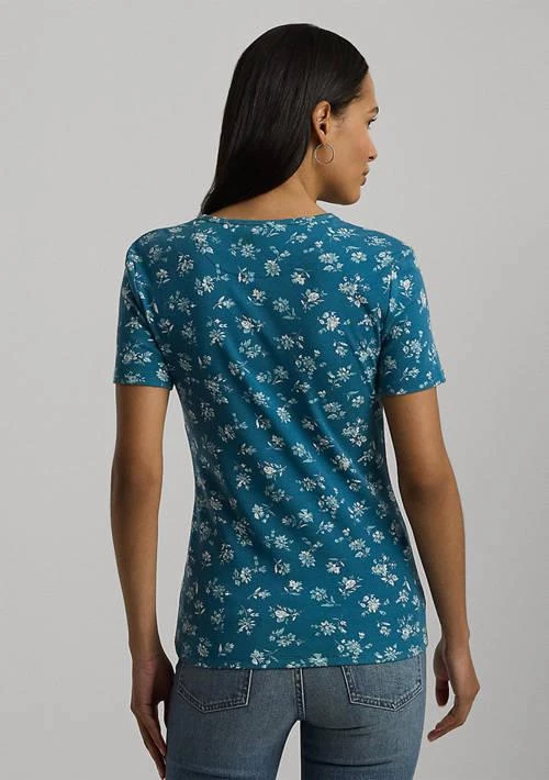 Ralph Lauren Ralph Lauren Petite Floral Stretch Cotton Crew Neck T Shirt 2