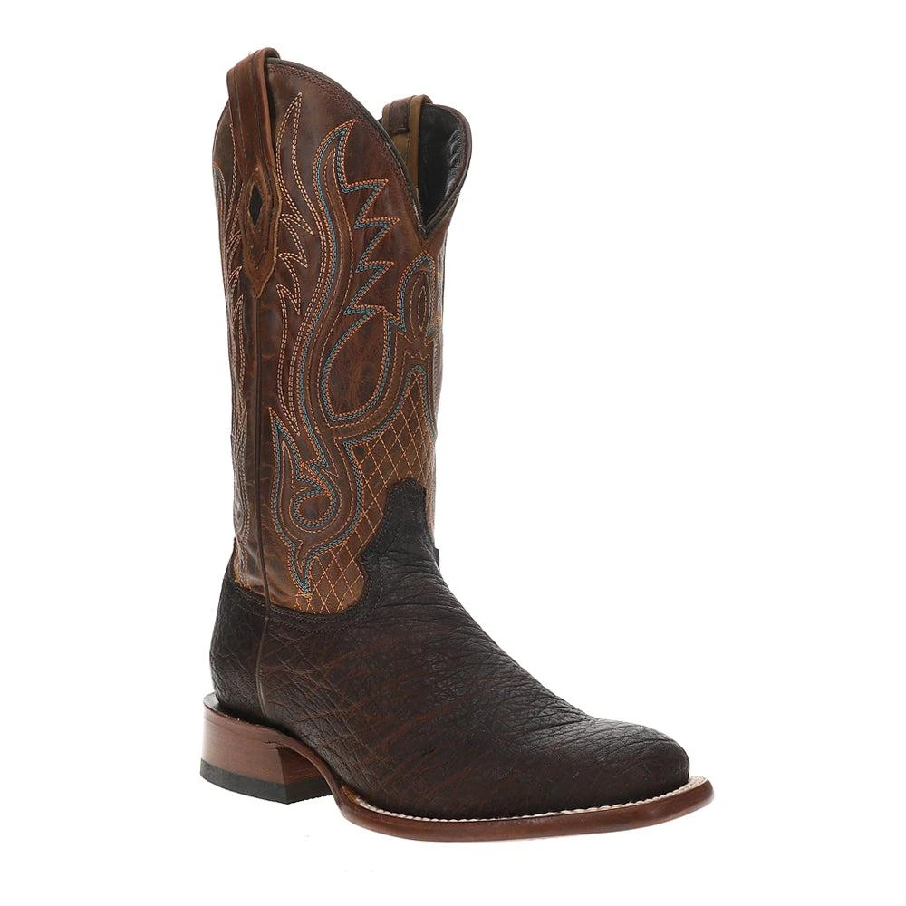 STETSON Thunder Embroidered Square Toe Pull On Cowboy Boots 2