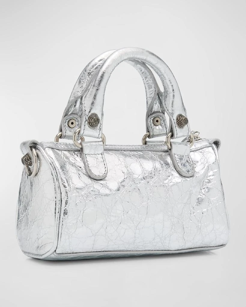 Balenciaga Le Cagole Nano Metallic Leather Top-Handle Bag 6