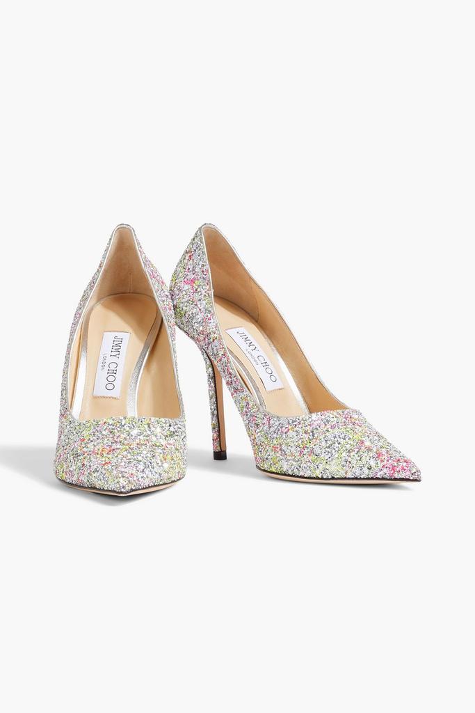 Jimmy Choo Love 100 glittered woven pumps