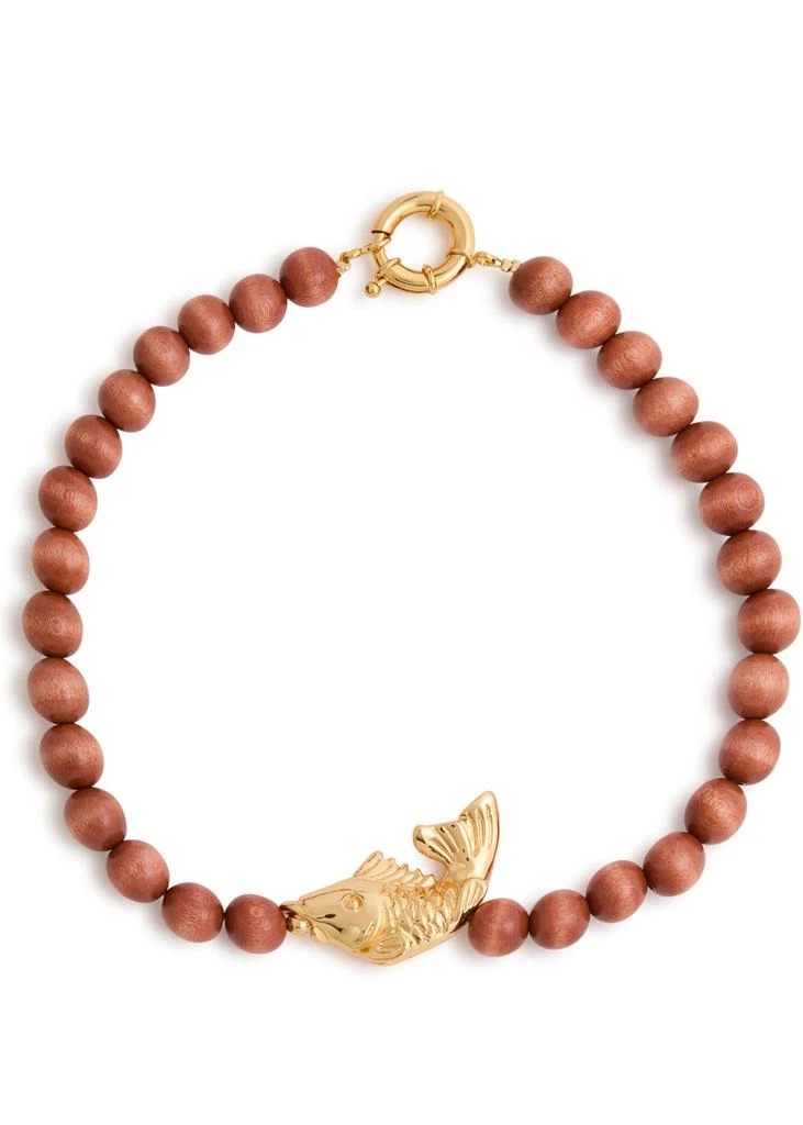 Timeless Pearly Fish wooden-beaded necklace 1