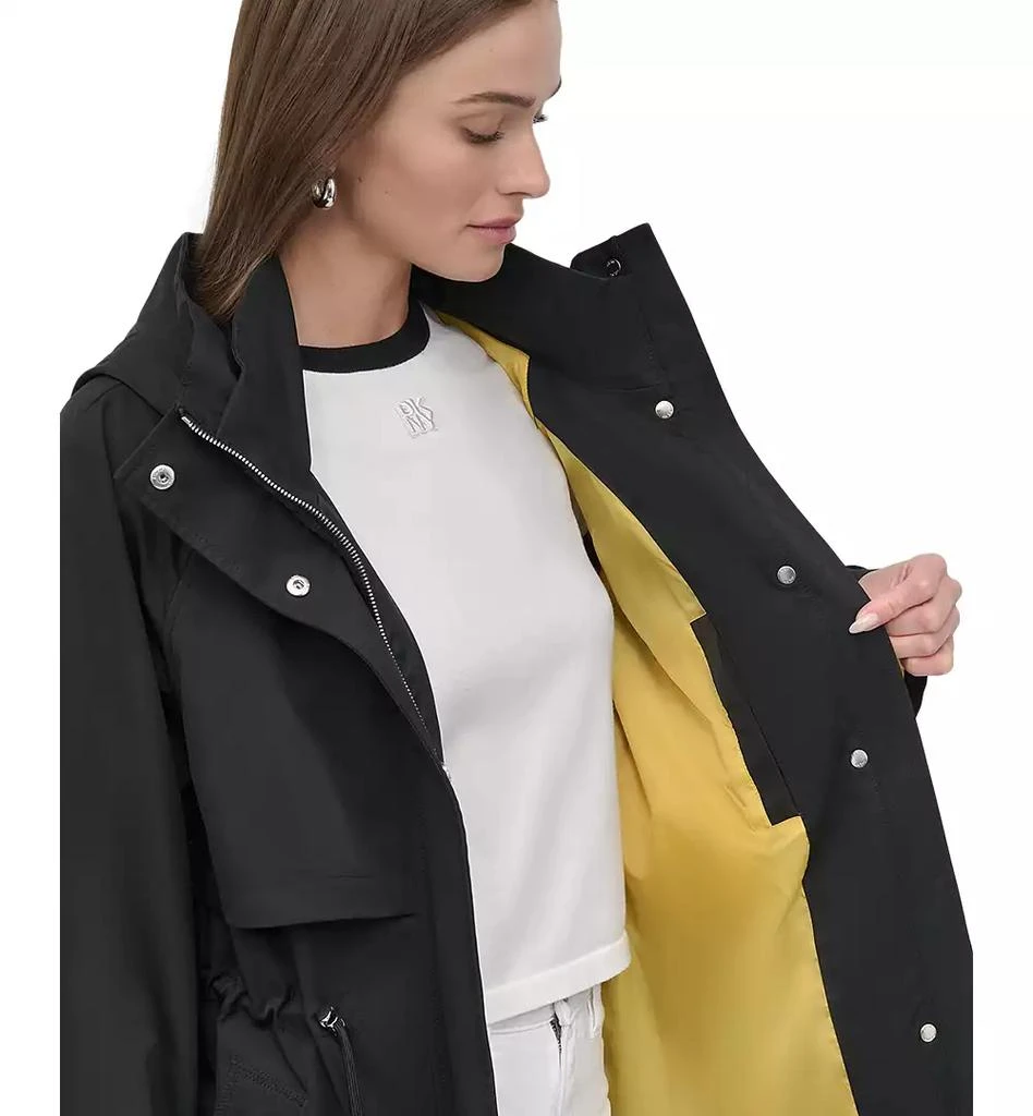DKNY Women's Hooded Zip-Front Long Anorak Coat 6