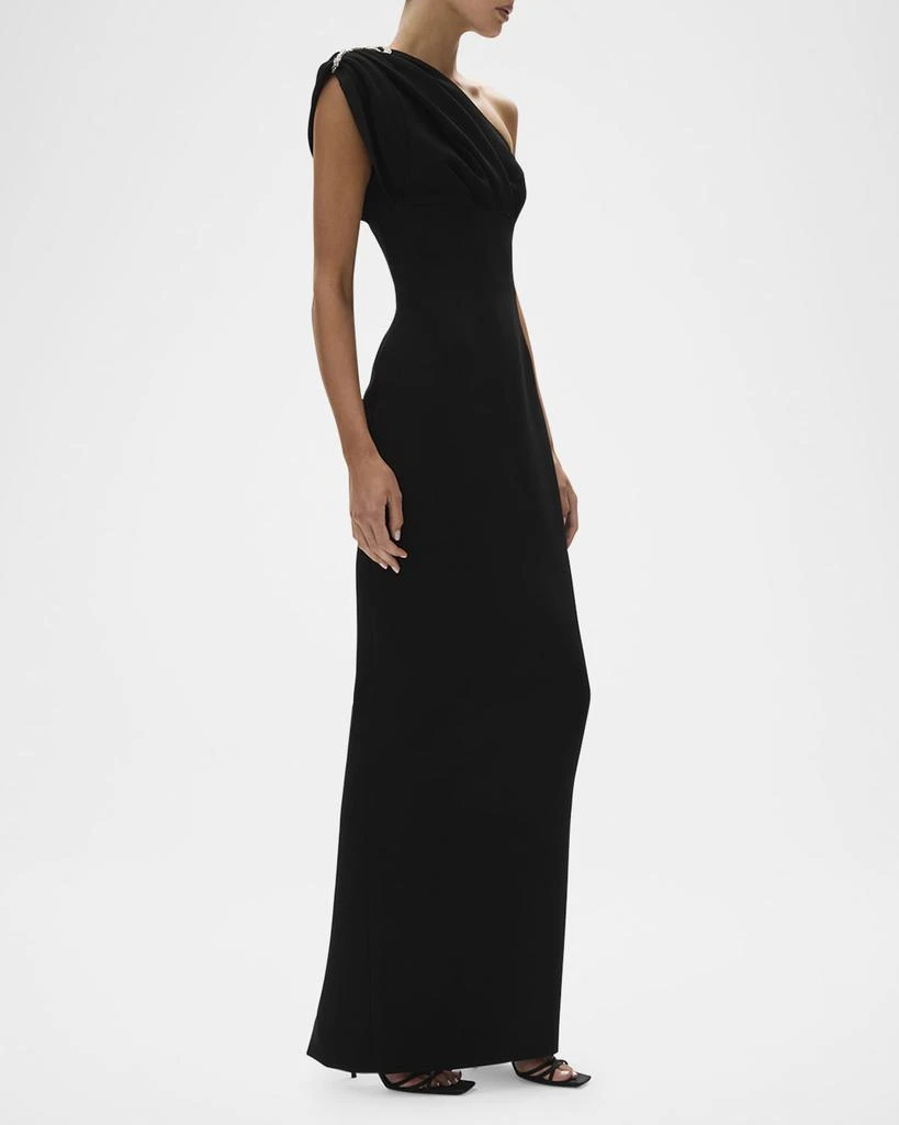 RACHEL GILBERT Winona Crystal Gathered One-Shoulder Gown 4