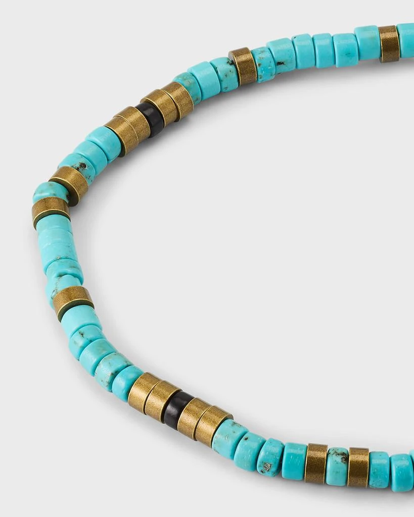 Jan Leslie Men's Brass and Turquoise Beaded Pull Cord Bracelet 3