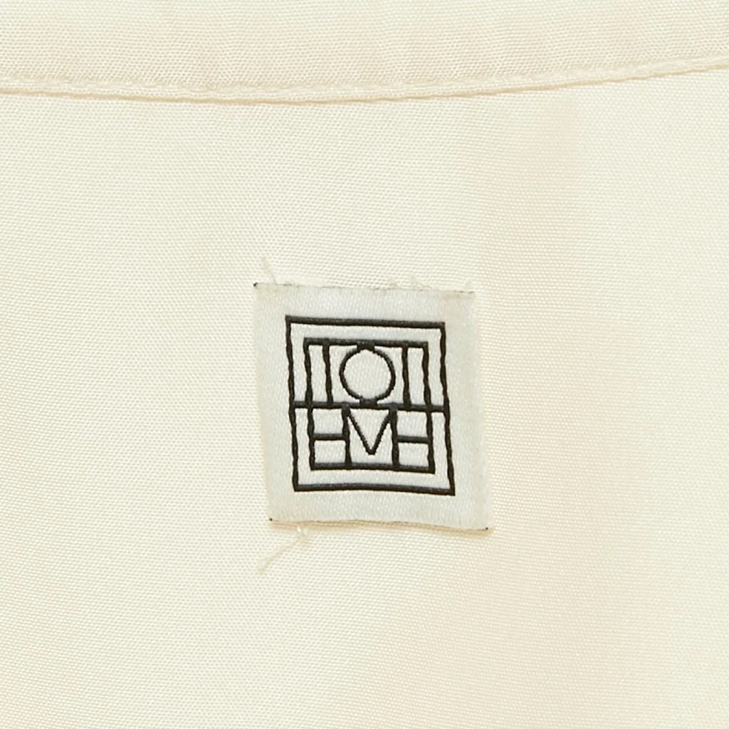 Totême Toteme Cream Silk Pleated Long Sleeve Shirt M 4