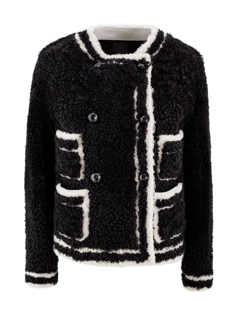 BLANCHA Single-breasted Shearling Jacket 1