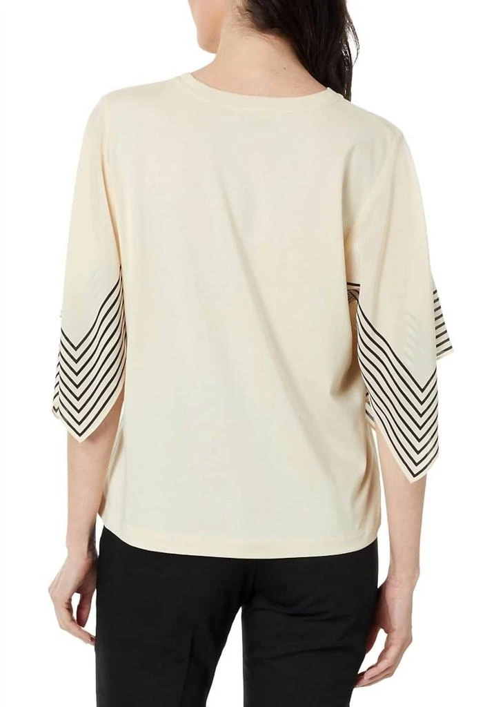 Elliott Lauren Elliott Lauren - Women Stripe Silk Sleeves Tee 2