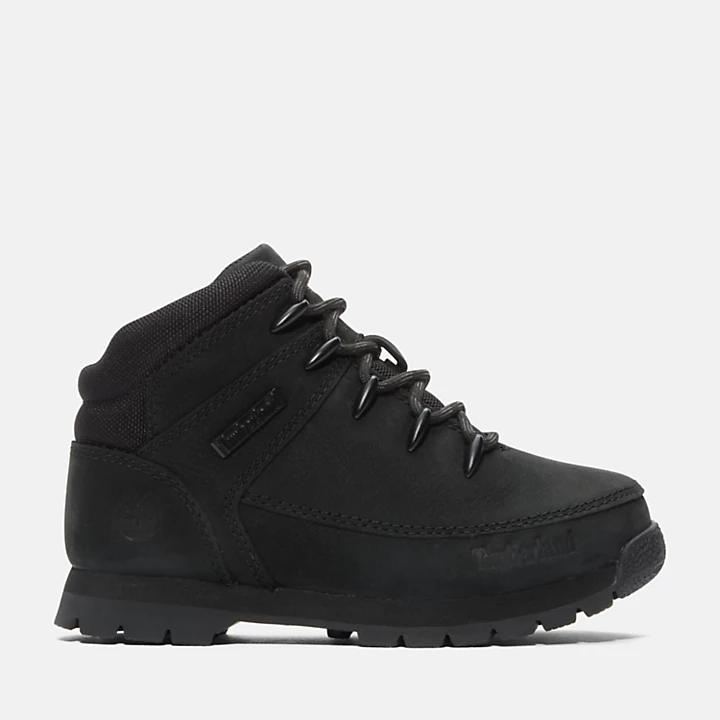 Timberland Euro Sprint Mid Hiker for Youth in Black Nubuck