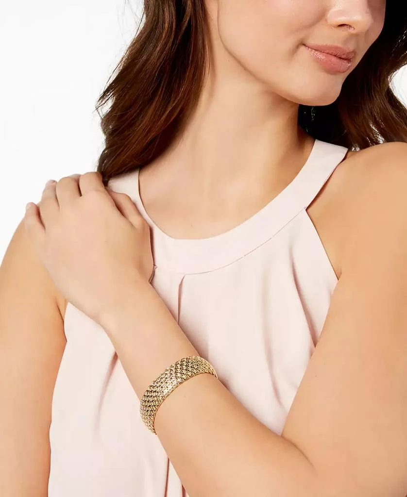 Italian Gold Wide Mesh Link & Chain Bracelet in 14k Gold 4