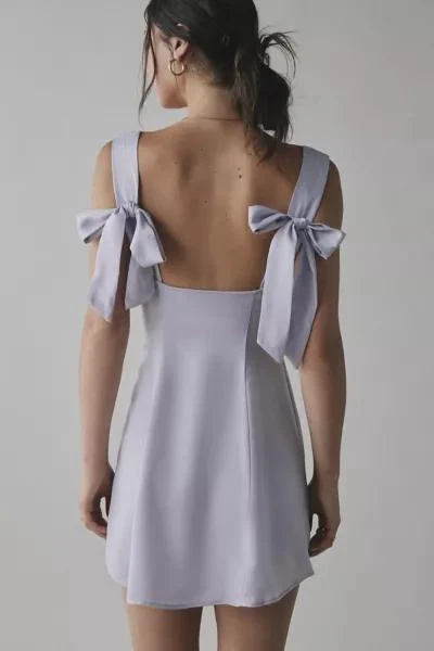 Urban Outfitters UO Bri Double Bow Sleek Satin Mini Dress 2