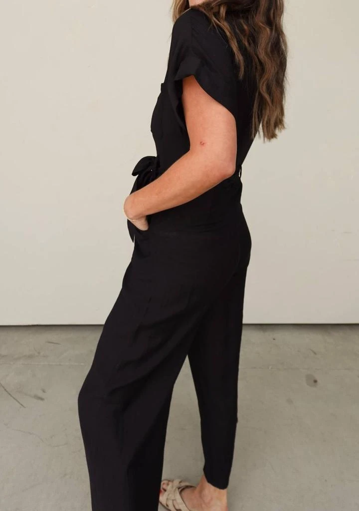 MIOU MUSE Miou Muse - Button-down Belted Wide-leg Jumpsuit 3
