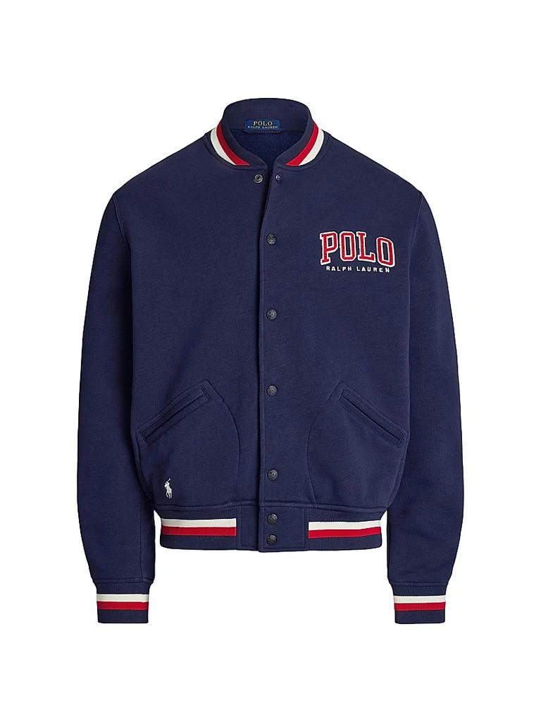 Ralph Lauren Letterman-Logo Fleece Baseball Jacket 1