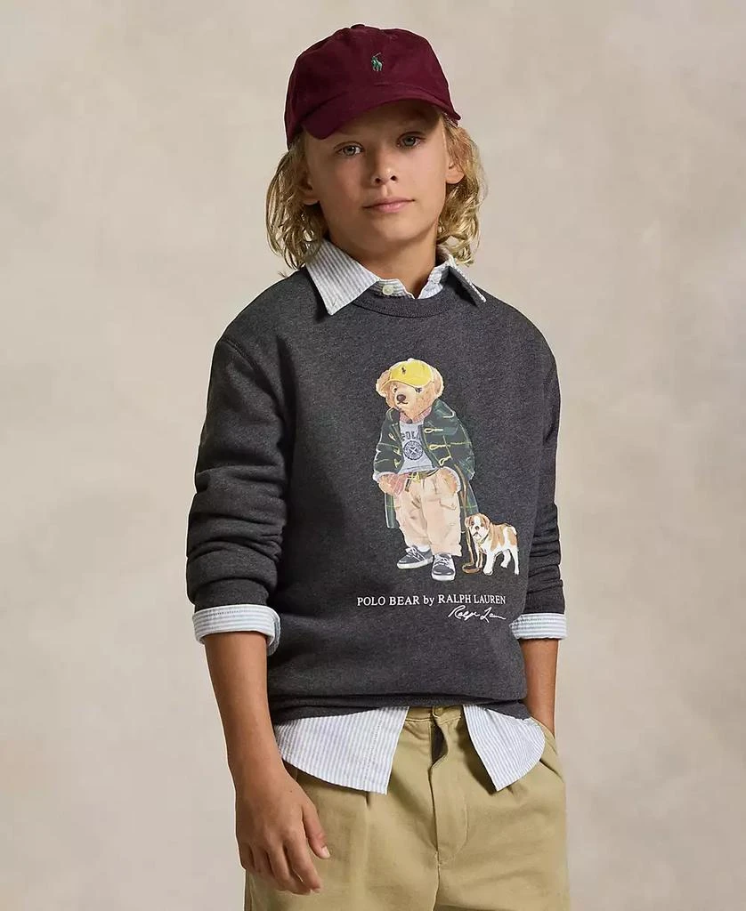 Ralph Lauren Big Boys Polo Bear Heathered Fleece Sweatshirt