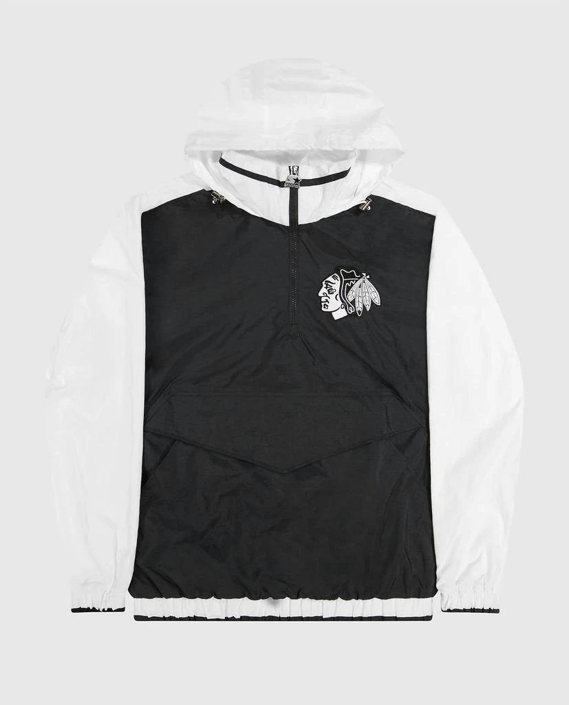 Starter Starter - Men's Chicago Blackhawks Pullover Half-zip Hooded Prospect Jacket 1