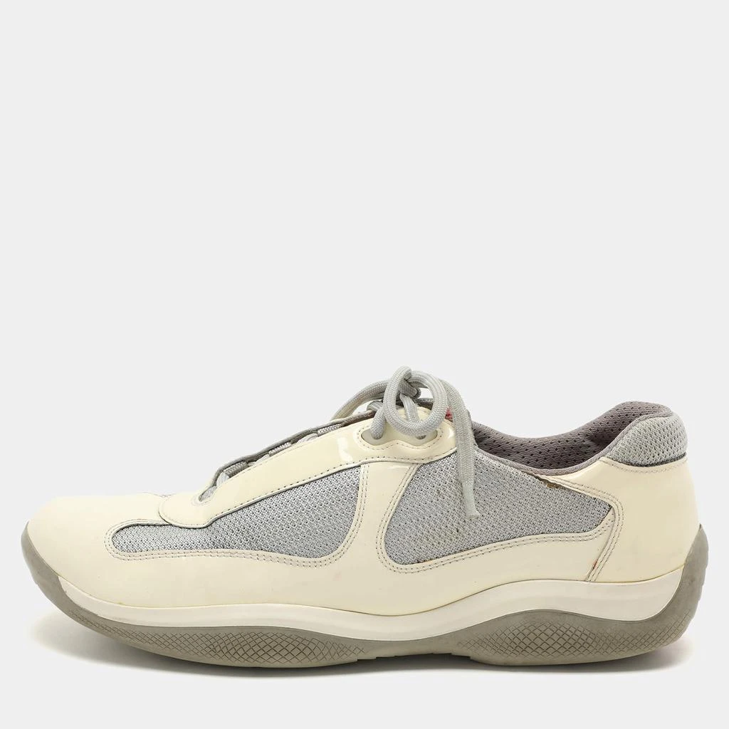 Prada Prada Sport White/Grey Leather And Mesh America's Cup Low Top Trainer Sneakers Size 40 1