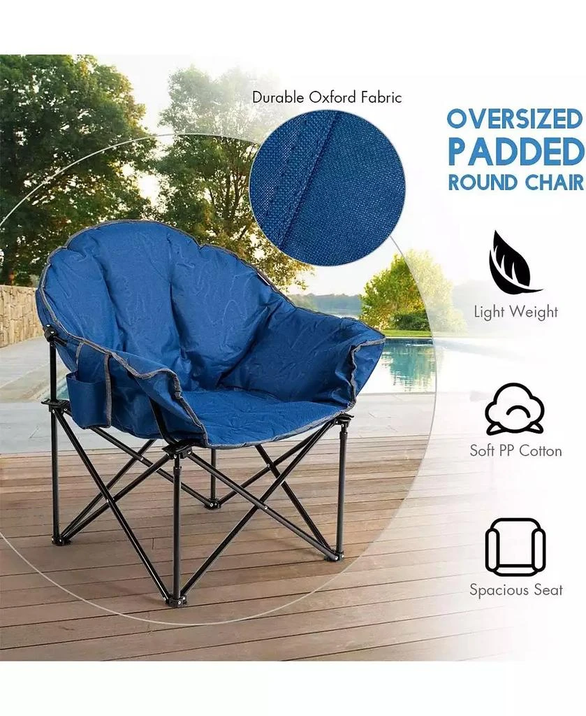 Mecale Folding Camping Moon Padded Chair with Carrying Bag 3