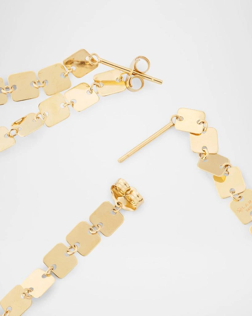 LANA 14K Yellow Gold Laser Square Chain Linear Earrings 4
