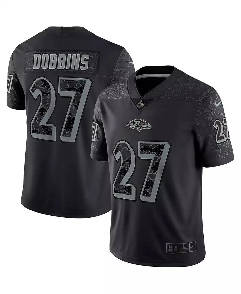 NIKE Men's J.K. Dobbins Black Baltimore Ravens Reflective Limited Jersey 1