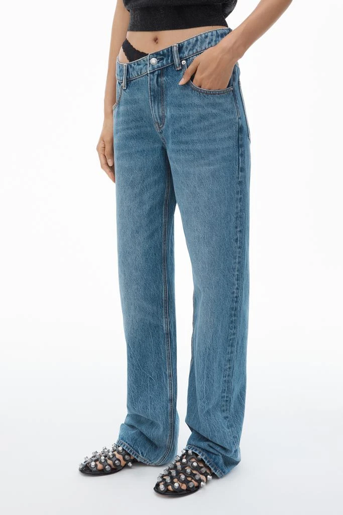 Alexander Wang Pre-Styled Denim Jeans with Asymmetrical Lace Waistband 3
