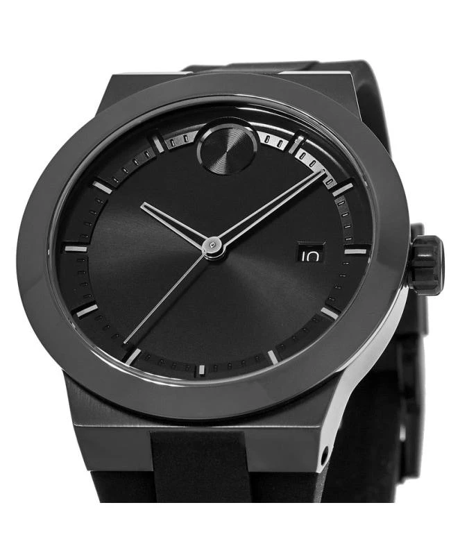 Movado Movado Bold Black Dial Black Silicone Strap Men's Watch 3600621 3
