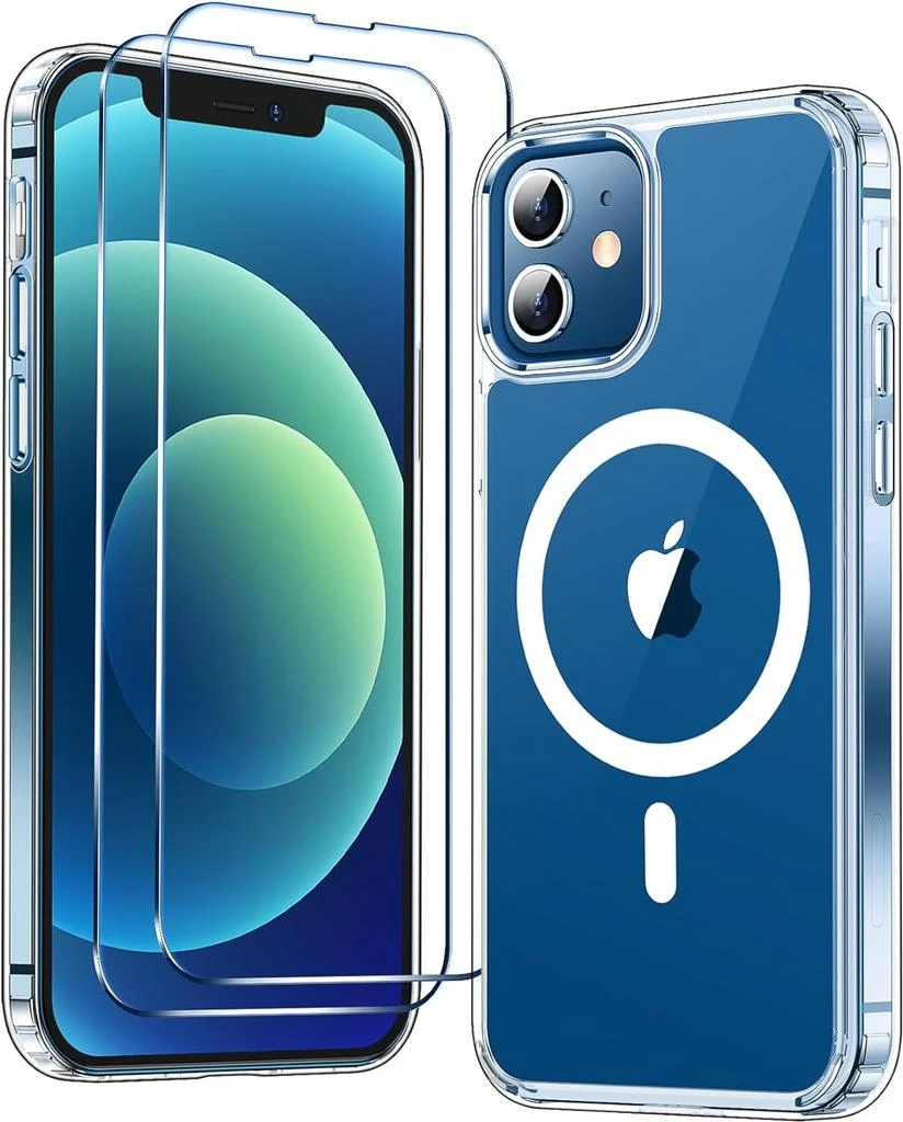 ENTRONIX Entronix Bundle Compatible with iPhone 12 Mini - [Magnetic] Clear Case & 2 Clear Screen Protectors