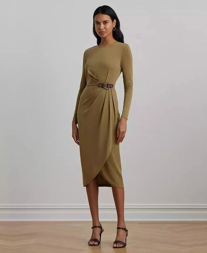 Ralph Lauren Women's Buckle-Trim Stretch Jersey Dress 1